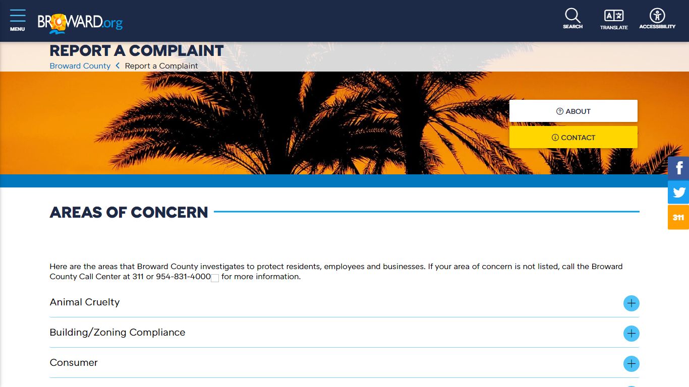 Report a Complaint Report a Complaint - Broward County, Florida